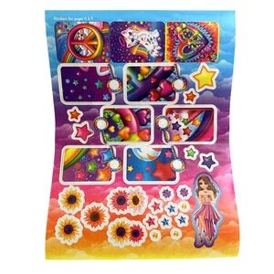 Vtg Lisa Frank tatey Bug Angel Kitten Star Present Tags Flowers Heart‎ Sticker